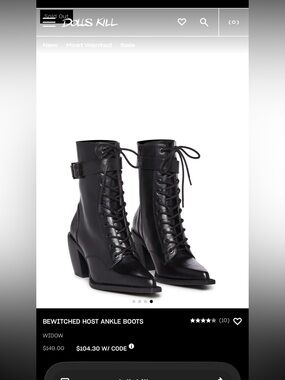 NWOB Widow 🕷️ Dolls Kill ‘Bewitched  Host Ankle Boots’